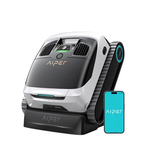 Aiper Scuba X1 cordless robotic pool cleaner with charging dock